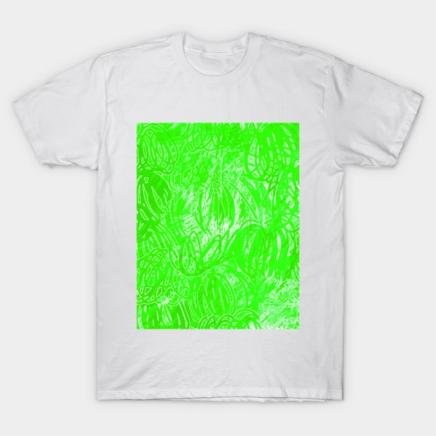 Green Abstract Tropical Circular Design T-Shirt by jen28